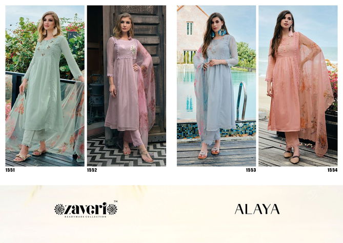 Alaya By Zaveri Organza Readymade Suits Catalog